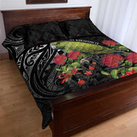 Meri Kirihimete Kakapo Quilt Bed Set Black Silver Fern Christmas Vibe