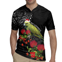 Meri Kirihimete Kakapo Rugby Jersey Black Silver Fern Christmas Vibe LT9 - Polynesian Pride