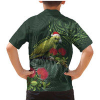 Meri Kirihimete Kakapo Family Matching Mermaid Dress and Hawaiian Shirt Green Silver Fern Christmas Vibe LT9 - Polynesian Pride