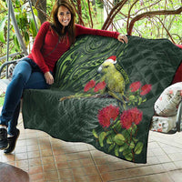Meri Kirihimete Kakapo Quilt Green Silver Fern Christmas Vibe LT9 - Polynesian Pride
