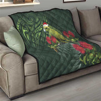 Meri Kirihimete Kakapo Quilt Green Silver Fern Christmas Vibe LT9 - Polynesian Pride