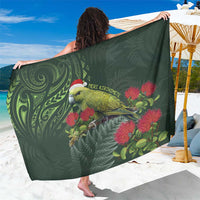 Meri Kirihimete Kakapo Sarong Green Silver Fern Christmas Vibe