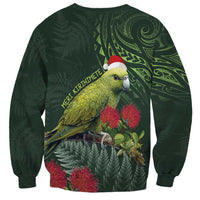 Meri Kirihimete Kakapo Sweatshirt Green Silver Fern Christmas Vibe LT9 - Polynesian Pride