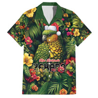 Meri Kirihimete Kakapo Family Matching Short Sleeve Bodycon Dress and Hawaiian Shirt New Zealand Christmas with Tropical Vibe LT9 Dad's Shirt - Short Sleeve Green - Polynesian Pride
