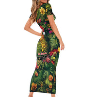 Meri Kirihimete Kakapo Family Matching Short Sleeve Bodycon Dress and Hawaiian Shirt New Zealand Christmas with Tropical Vibe LT9 - Polynesian Pride