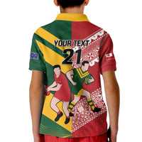 Australia-Tonga Rugby Pacific Custom Kid Polo Shirt The Kangaroos and Mate Ma'a Tonga LT9 - Polynesian Pride