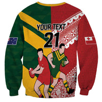 Australia-Tonga Rugby Pacific Custom Sweatshirt The Kangaroos and Mate Ma'a Tonga
