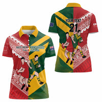 Australia-Tonga Rugby Pacific Custom Women Polo Shirt The Kangaroos and Mate Ma'a Tonga LT9 - Polynesian Pride