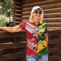 Australia-Tonga Rugby Pacific Custom Women Polo Shirt The Kangaroos and Mate Ma'a Tonga LT9 - Polynesian Pride