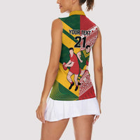 Australia-Tonga Rugby Pacific Custom Women Sleeveless Polo Shirt The Kangaroos and Mate Ma'a Tonga LT9 - Polynesian Pride