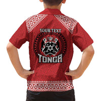 Tonga Rugby XIII Custom Family Matching Puletasi and Hawaiian Shirt Mate Ma'a Tonga with Ngatu Pattern LT9 - Polynesian Pride