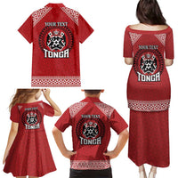 Tonga Rugby XIII Custom Family Matching Puletasi and Hawaiian Shirt Mate Ma'a Tonga with Ngatu Pattern LT9 - Polynesian Pride