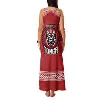 Tonga Rugby XIII Custom Family Matching Tank Maxi Dress and Hawaiian Shirt Mate Ma'a Tonga with Ngatu Pattern