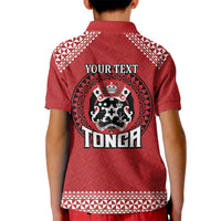 Tonga Rugby XIII Custom Kid Polo Shirt Mate Ma'a Tonga with Ngatu Pattern LT9 - Polynesian Pride