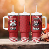 Tonga Rugby XIII Custom Tumbler With Handle Mate Ma'a Tonga with Ngatu Pattern