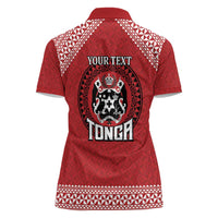 Tonga Rugby XIII Custom Women Polo Shirt Mate Ma'a Tonga with Ngatu Pattern LT9 - Polynesian Pride