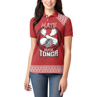 Tonga Rugby XIII Custom Women Polo Shirt Mate Ma'a Tonga with Ngatu Pattern LT9 - Polynesian Pride