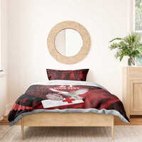 Custom Tonga XIII Rugby Tribal Tattoo Bedding Set Mate Ma'a Tonga Kupesi Ngatu Grunge Style