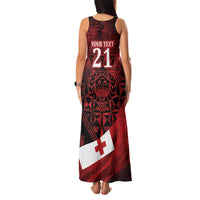 Custom Tonga XIII Rugby Tribal Tattoo Family Matching Tank Maxi Dress and Hawaiian Shirt Mate Ma'a Tonga Kupesi Ngatu Grunge Style