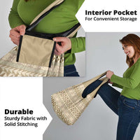 Pasifika Sataoa Pattern Simple Motif Grocery Bag Beige Tan