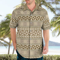 Pasifika Sataoa Pattern Simple Motif Hawaiian Shirt Beige Tan LT9 - Polynesian Pride