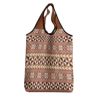 Pasifika Sataoa Pattern Simple Motif Grocery Bag Brown Beige Tan