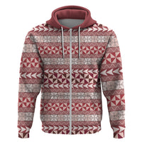 Pasifika Sataoa Pattern Simple Motif Hoodie Cherry LT9 Zip Hoodie Cherry - Polynesian Pride
