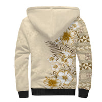 Pasifika Sataoa Pattern Plumeria Vintage Sherpa Hoodie Beige Tan LT9 - Polynesian Pride