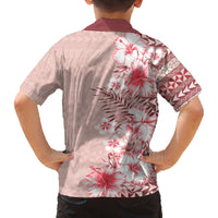 Pasifika Sataoa Pattern Plumeria Vintage Family Matching Tank Maxi Dress and Hawaiian Shirt Cherry LT9 - Polynesian Pride