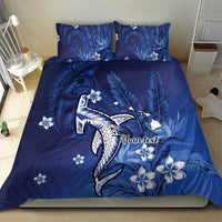 Personalized Hawaiian Maori Hammerhead Shark Bedding Set Polu Plumeria - Polynesian Pride