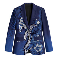 Personalized Hawaiian Maori Hammerhead Shark Blazer Polu Plumeria - Polynesian Pride