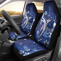 Personalized Hawaiian Maori Hammerhead Shark Car Seat Cover Polu Plumeria - Polynesian Pride