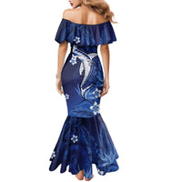 Personalized Hawaiian Maori Hammerhead Shark Family Matching Mermaid Dress and Hawaiian Shirt Polu Plumeria