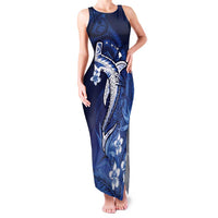 Personalized Hawaiian Maori Hammerhead Shark Family Matching Tank Maxi Dress and Hawaiian Shirt Polu Plumeria