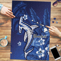 Personalized Hawaiian Maori Hammerhead Shark Puzzle Polu Plumeria - Polynesian Pride