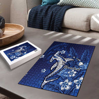 Personalized Hawaiian Maori Hammerhead Shark Puzzle Polu Plumeria - Polynesian Pride