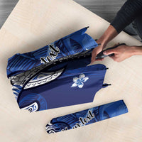 Personalized Hawaiian Maori Hammerhead Shark Umbrella Polu Plumeria - Polynesian Pride