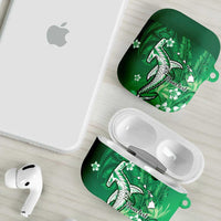 Personalized Hawaiian Maori Hammerhead Shark AirPods Case Omaomao Plumeria - Polynesian Pride