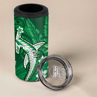 Personalized Hawaiian Maori Hammerhead Shark 4 in 1 Can Cooler Tumbler Omaomao Plumeria LT9 - Polynesian Pride
