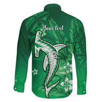 Personalized Hawaiian Maori Hammerhead Shark Family Matching Off Shoulder Maxi Dress and Hawaiian Shirt Omaomao Plumeria