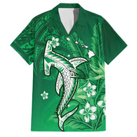 Personalized Hawaiian Maori Hammerhead Shark Family Matching Short Sleeve Bodycon Dress and Hawaiian Shirt Omaomao Plumeria