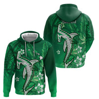 Personalized Hawaiian Maori Hammerhead Shark Hoodie Omaomao Plumeria - Polynesian Pride