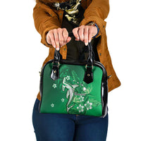 Personalized Hawaiian Maori Hammerhead Shark Shoulder Handbag Omaomao Plumeria - Polynesian Pride