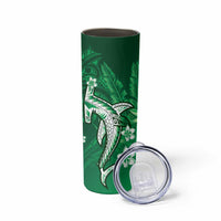 Personalized Hawaiian Maori Hammerhead Shark Skinny Tumbler Omaomao Plumeria LT9 - Polynesian Pride