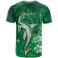 Personalized Hawaiian Maori Hammerhead Shark T Shirt Omaomao Plumeria - Polynesian Pride