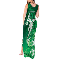Personalized Hawaiian Maori Hammerhead Shark Tank Maxi Dress Omaomao Plumeria - Polynesian Pride