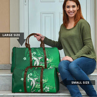 Personalized Hawaiian Maori Hammerhead Shark Travel Bag Omaomao Plumeria - Polynesian Pride