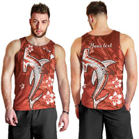 Personalized Hawaiian Maori Hammerhead Shark Men Tank Top Ulaula Plumeria - Polynesian Pride