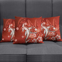 Personalized Hawaiian Maori Hammerhead Shark Pillow Cover Ulaula Plumeria LT9 - Polynesian Pride