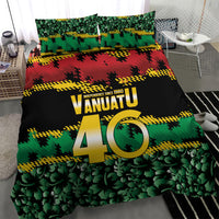 Vanuatu 46th Year Anniversary Bedding Set 30 July 1980 Hibiscus Seamless Pattern